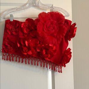 Elegant Red Floral Women's Accessory